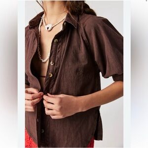 Free People We The Free Ellie Solid Top in Brown Size XS